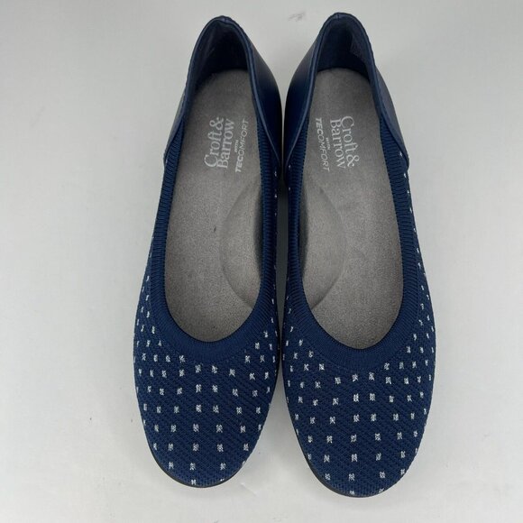 Croft & Barrow Womens 25645 Blue Tecomfort Kiwi Knit Size 5 Slip-On Flats - Picture 4 of 10